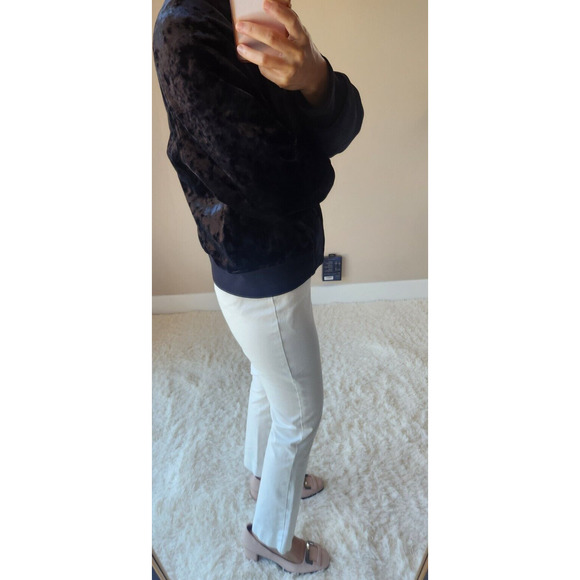 Sandro Briny Embellished Velvet Bomber Jacket Sz 2 US Medium Runs Small 2B435 - Picture 4 of 13